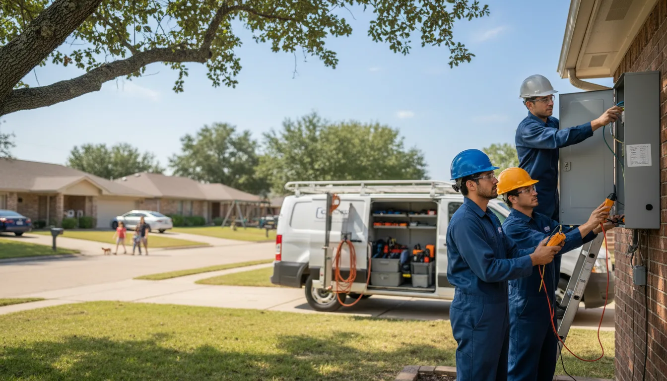 Certified electrician providing emergency electrical services in Plessis, NY